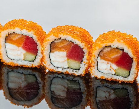 Tuna, Salmon, and Shrimp Roll