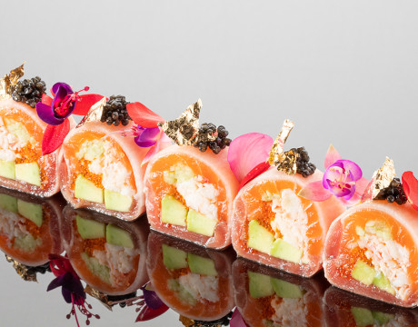 Sashimi Roll with Tuna, Salmon, and Truffle Crab