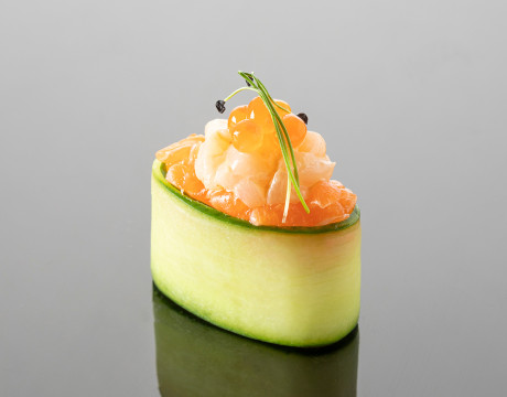 Sushi in Cucumber, Salmon, Sea Scallop