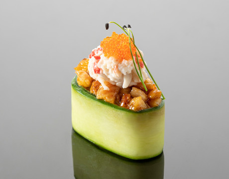 Sushi in Cucumber with Eel and Crab